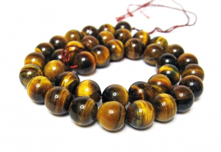 Edelsteinkette, 10 mm Tigerauge Edelstein Strang